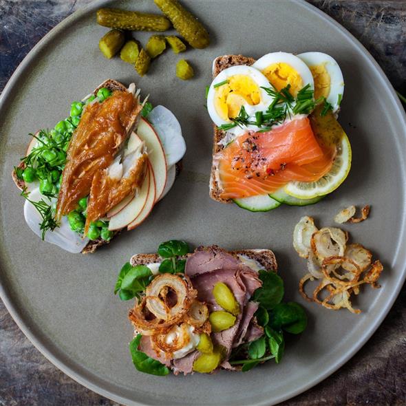 Luksussmørrebrød med fisk