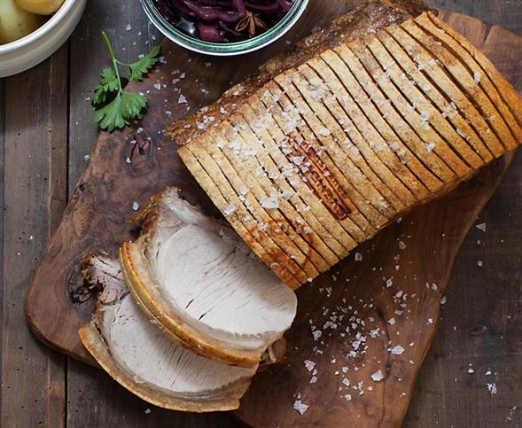 Stegt kamsteg jul (flæskesteg) halv